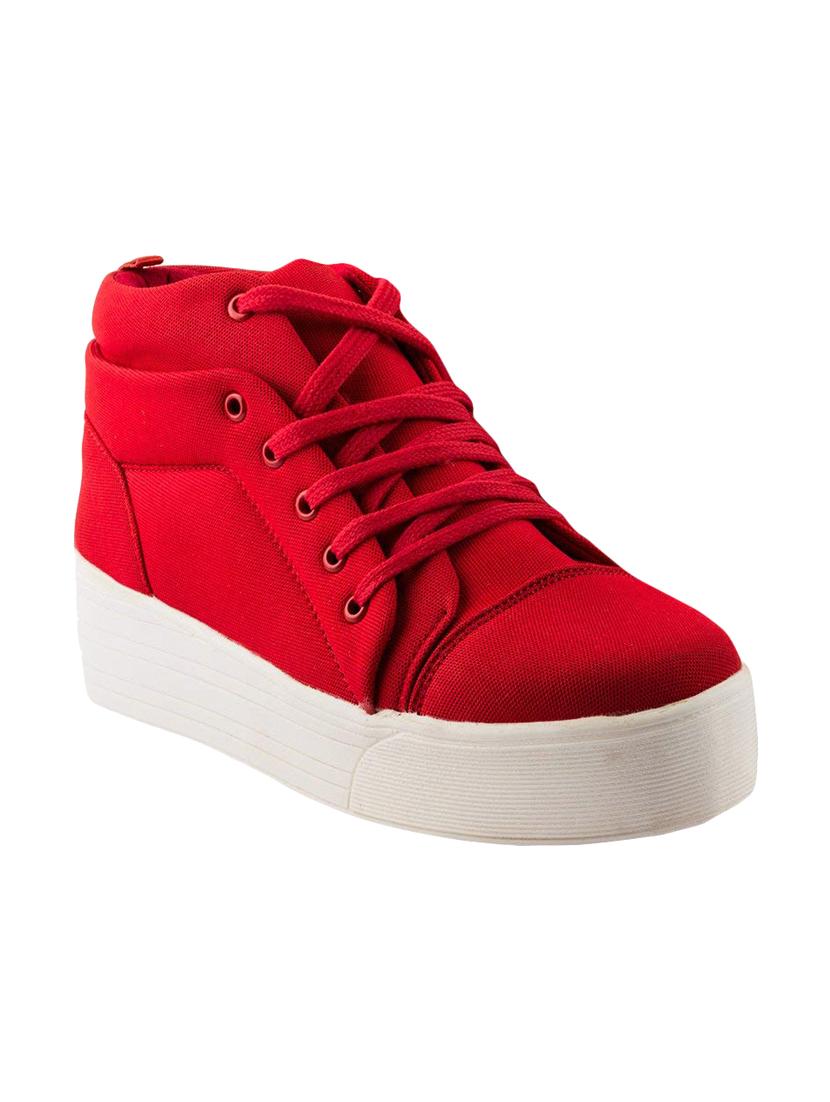red lace-up sneakers - 15883805 - Zoom Image - 1