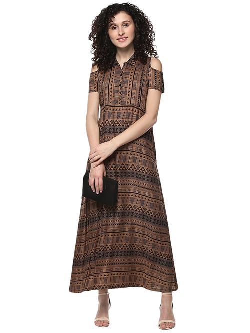 a-line cold shoulder dress - 15884173 - Standard Image - 1