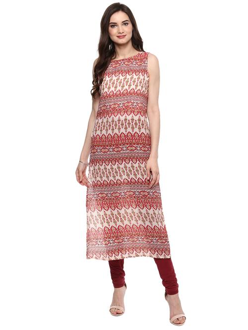 A-line printed kurta - 15884214 - Standard Image - 1