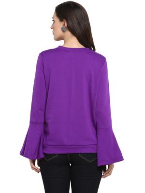 graphic print bell sleeved sweatshirt - 15884269 - Standard Image - 3