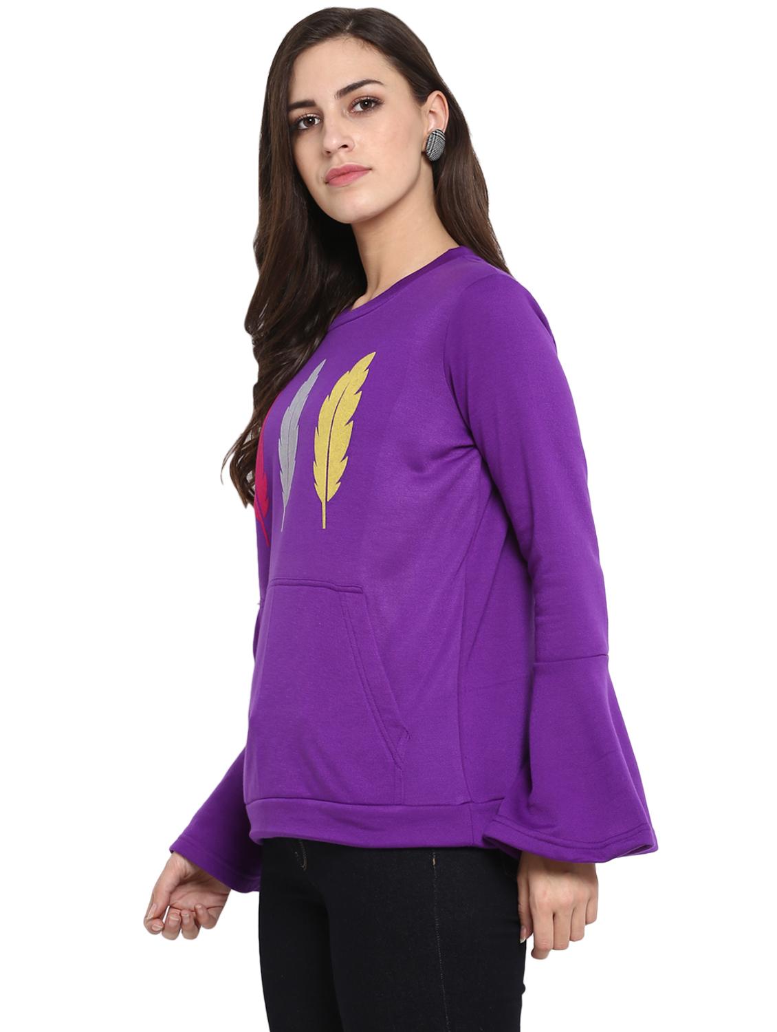 graphic print bell sleeved sweatshirt - 15884269 - Zoom Image - 2