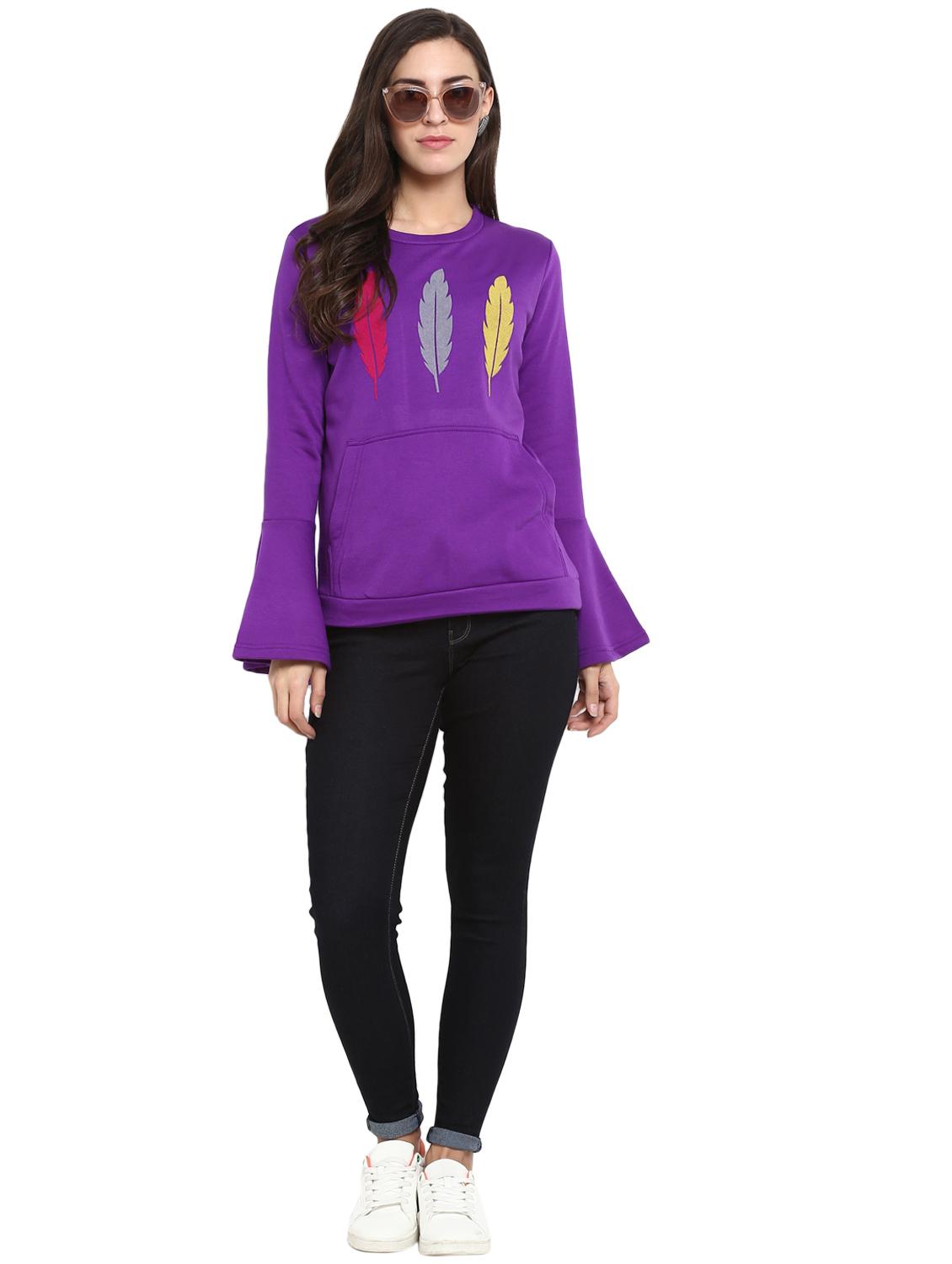 graphic print bell sleeved sweatshirt - 15884269 - Zoom Image - 4