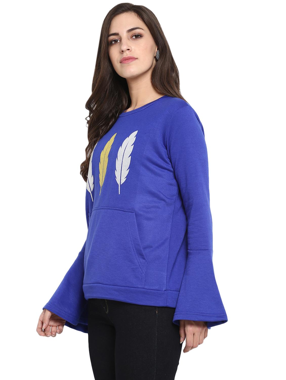 graphic print bell sleeved sweatshirt - 15884270 - Zoom Image - 2