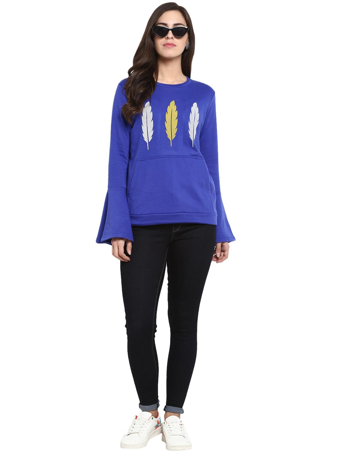 graphic print bell sleeved sweatshirt - 15884270 - Zoom Image - 4