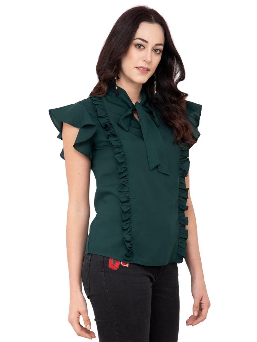 frill detail bow detail top - 15884770 - Zoom Image - 2