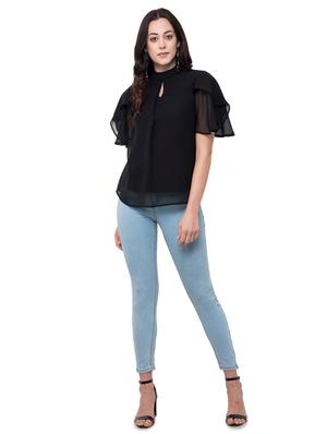 keyhole neck tulip sleeve top - 15884801 - Standard Image - 4