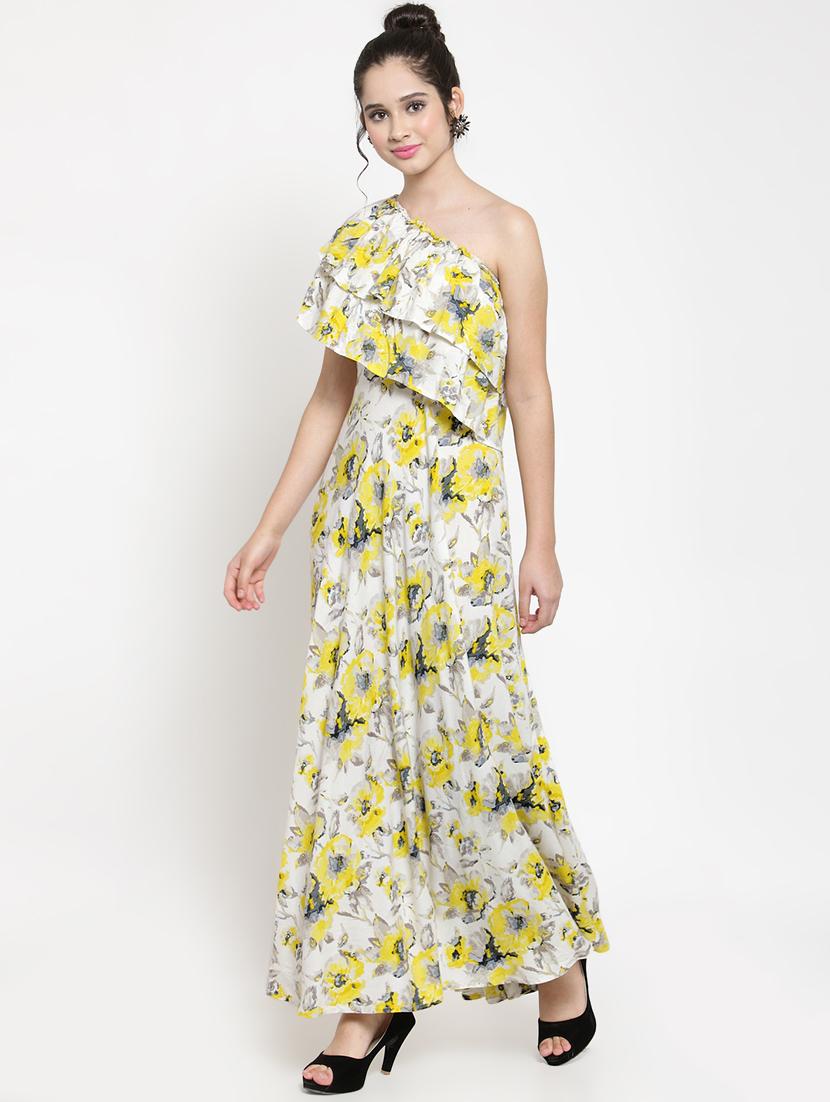 ruffled single shoulder floral dress - 15885307 - Zoom Image - 2