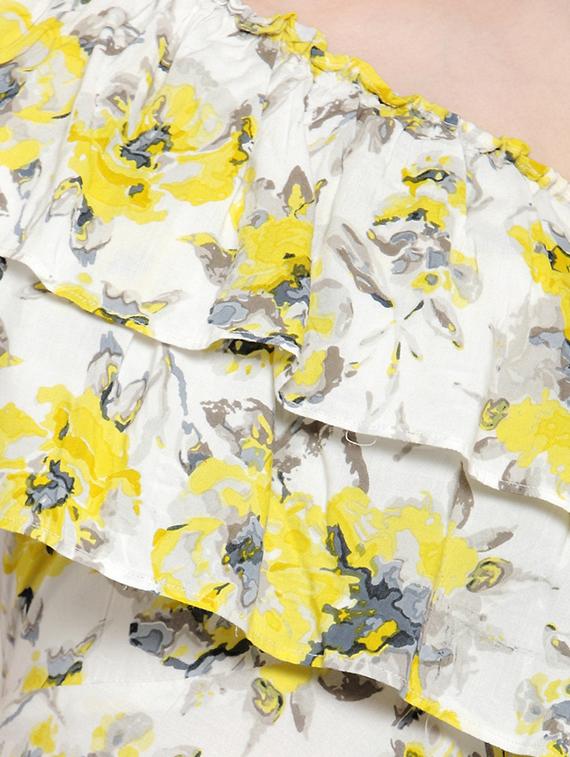 ruffled single shoulder floral dress - 15885307 - Zoom Image - 4