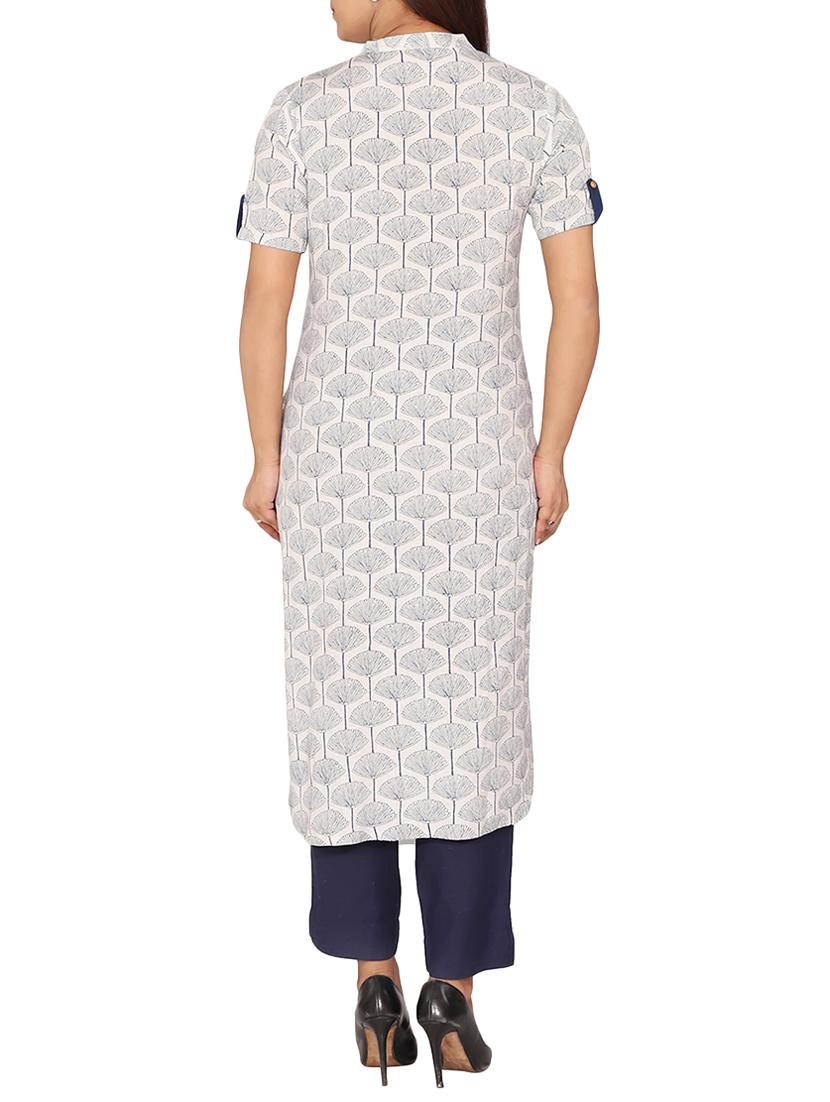 printed slit straight kurta - 15887535 - Zoom Image - 2