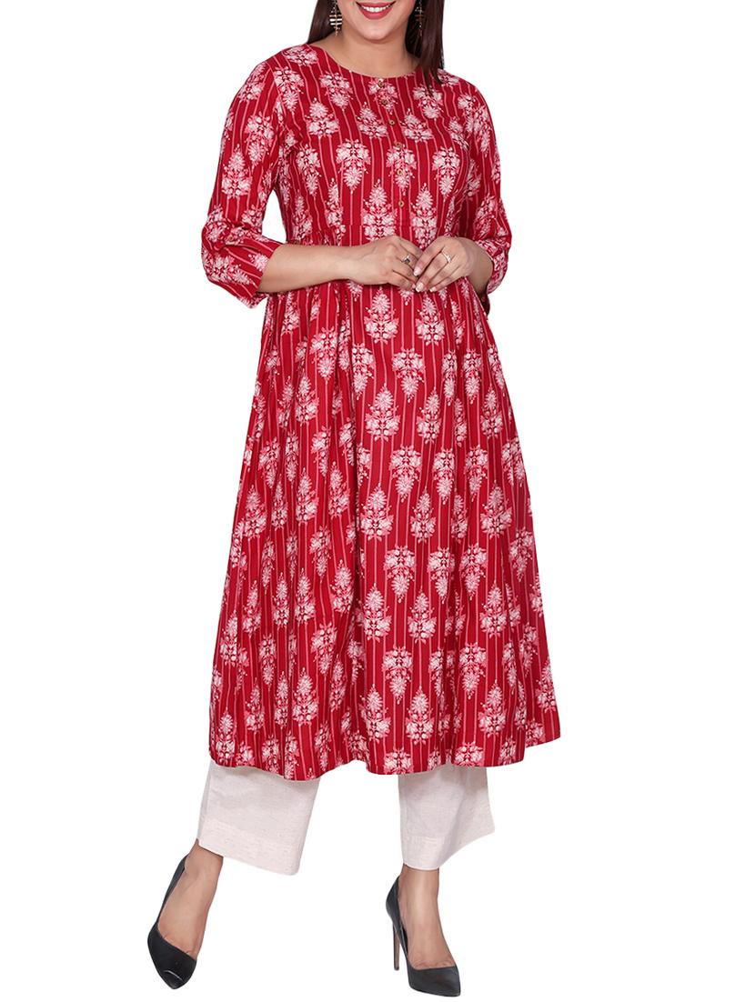printed a-line kurta - 15887538 - Zoom Image - 1