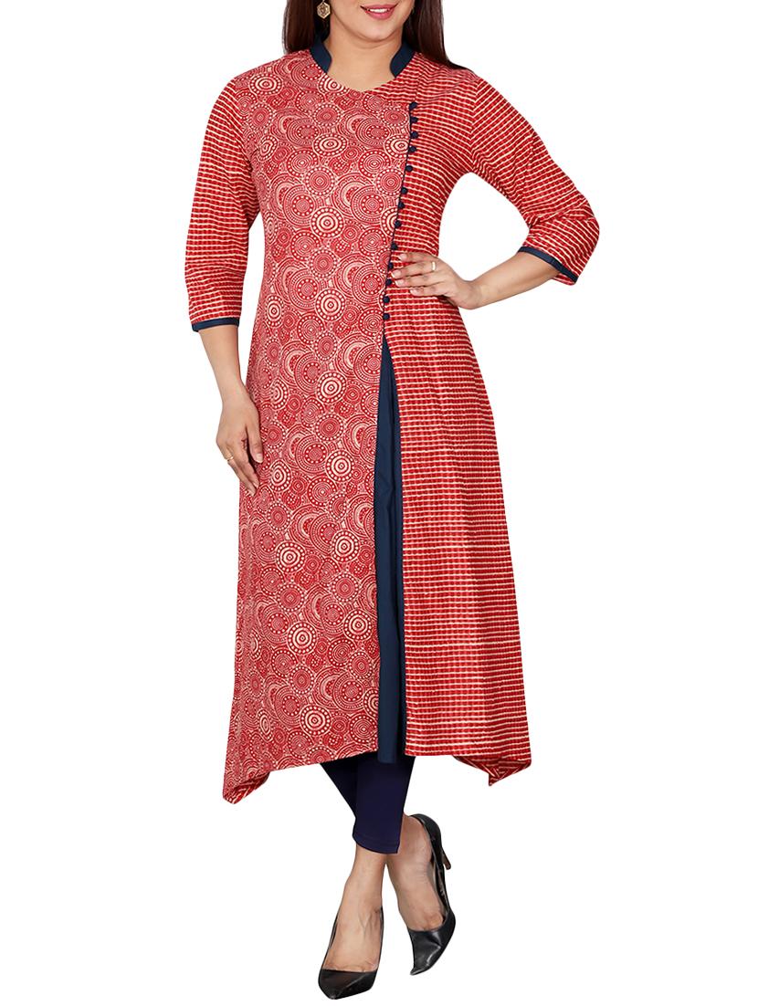 printed asymmetric kurta - 15887539 - Zoom Image - 1