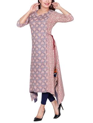 printed asymmetric kurta - 15887559 - Standard Image - 2