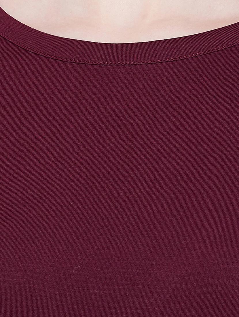 berry purple contrast panel dress - 15887616 - Zoom Image - 4
