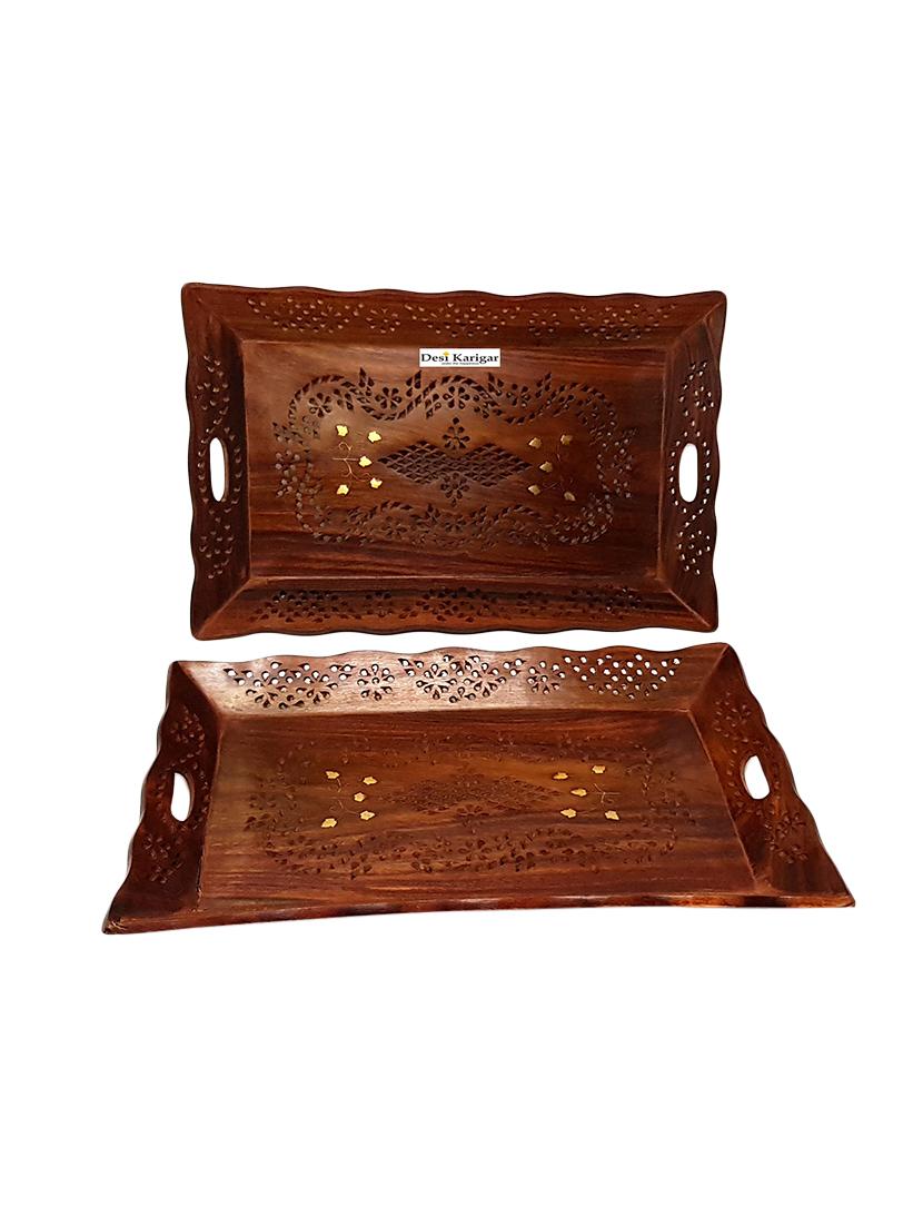 wooden serving tray set of 2 - 15887816 - Zoom Image - 2