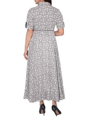 roll up sleeved button detail high low dress - 15887908 - Standard Image - 2