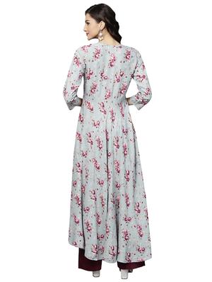 floral printed flared kurta - 15888730 - Standard Image - 3