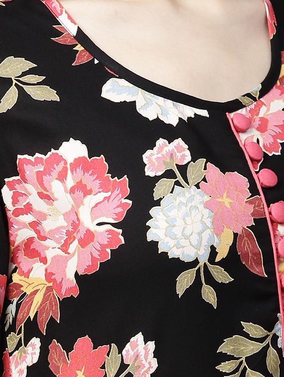 floral printed anarkali kurta - 15888736 - Zoom Image - 4