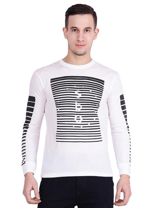 white cotton chest print t-shirt - 15888898 - Standard Image - 1