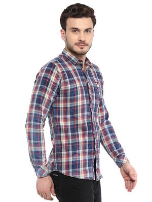 blue checkered casual shirt - 15888922 - Standard Image - 2