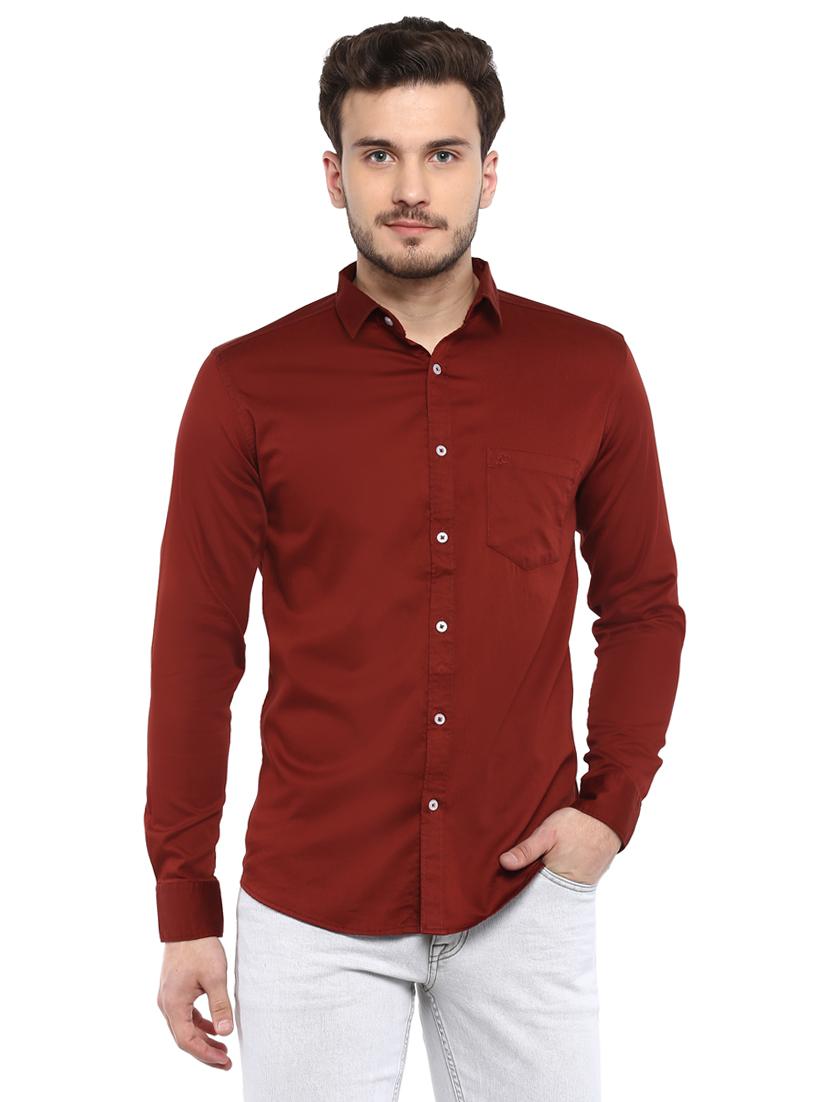 blue solid casual shirt - 15888926 - Zoom Image - 1