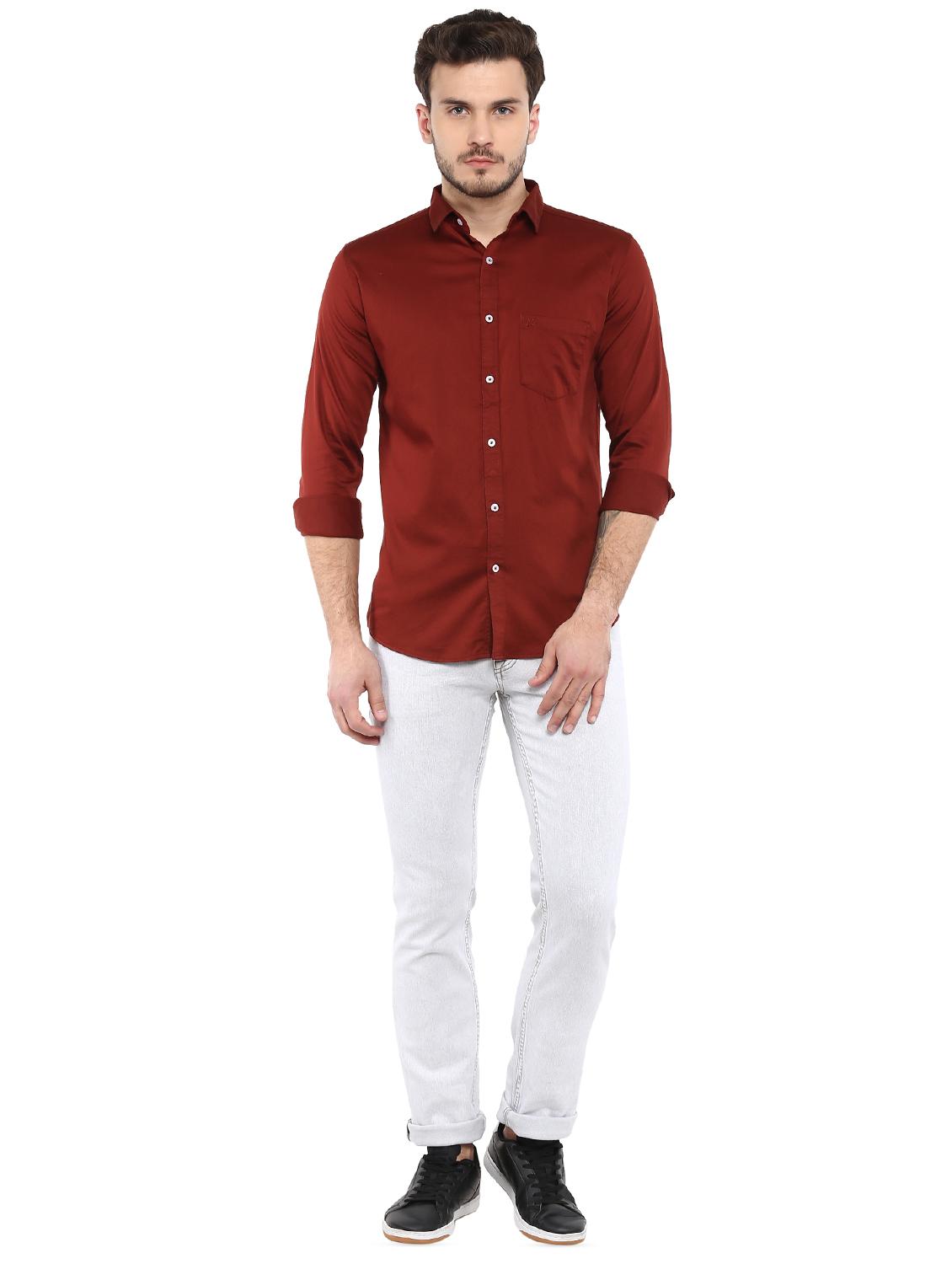 blue solid casual shirt - 15888926 - Zoom Image - 4