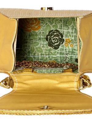 gold leatherette (pu) regular clutch - 15889719 - Standard Image - 3