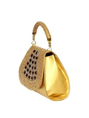 gold leatherette (pu) regular clutch - 15889719 - Standard Image - 4