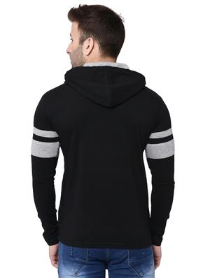 black taped hooded t-shirt - 15889842 - Standard Image - 3