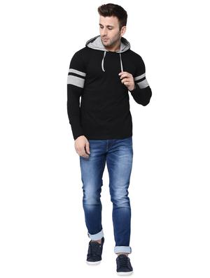 black taped hooded t-shirt - 15889842 - Standard Image - 4