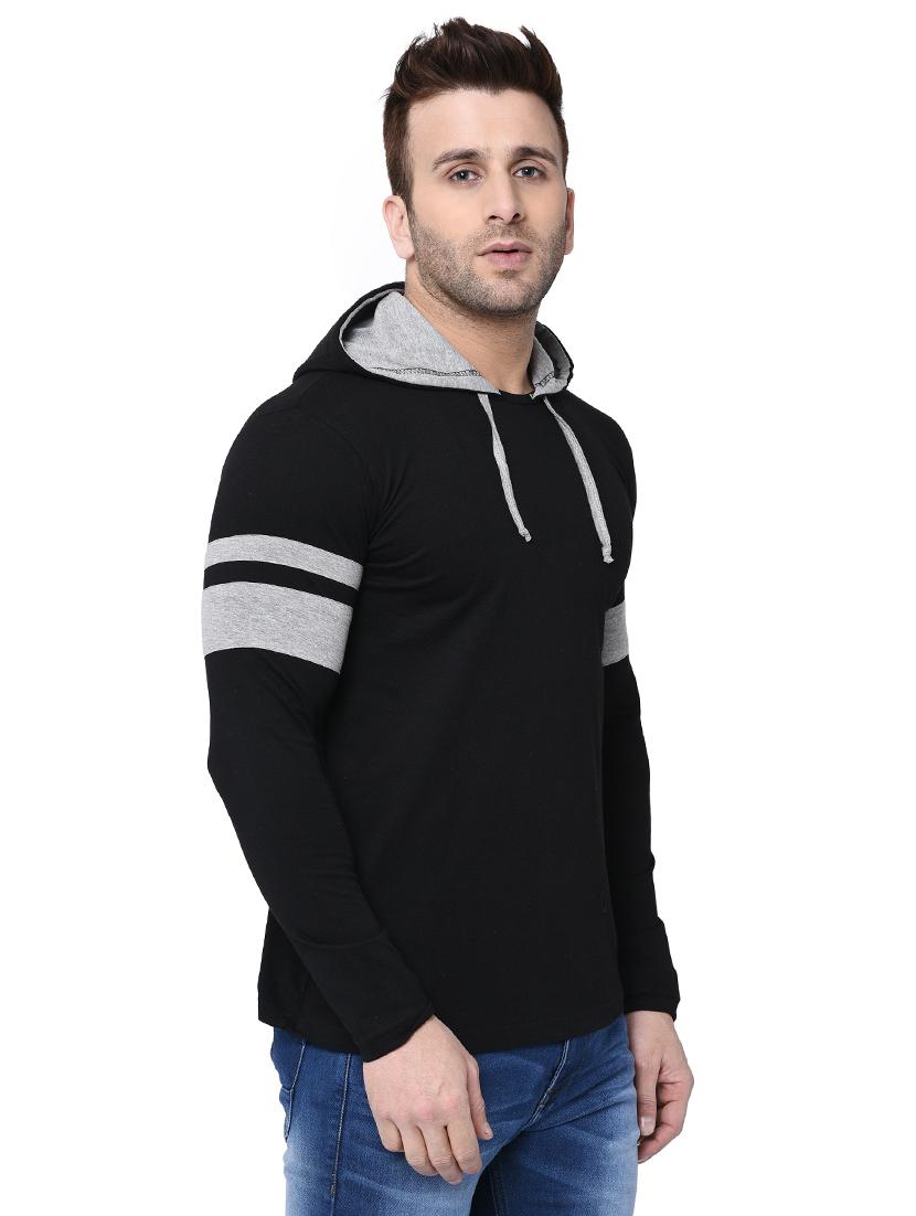 black taped hooded t-shirt - 15889842 - Zoom Image - 2
