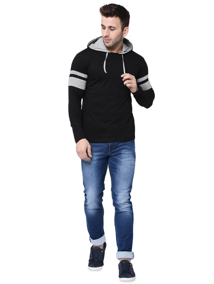 black taped hooded t-shirt - 15889842 - Zoom Image - 4