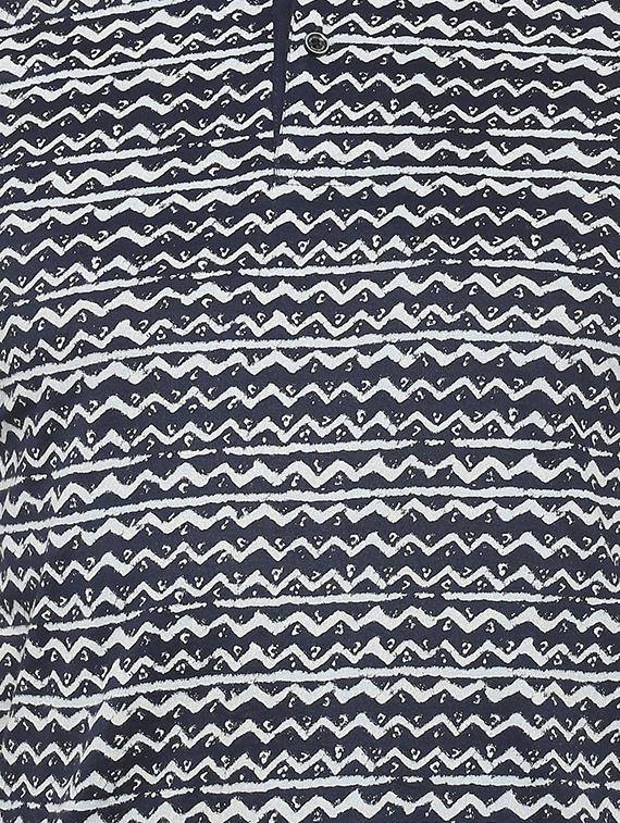 navy blue cotton all over print t-shirt - 15890165 - Zoom Image - 4