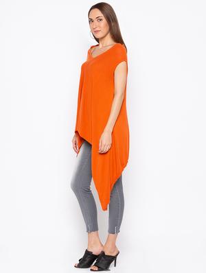 cap sleeved asymmetric tunic - 15890333 - Standard Image - 2
