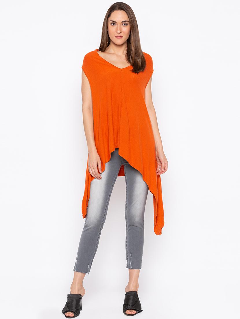 cap sleeved asymmetric tunic - 15890333 - Zoom Image - 1