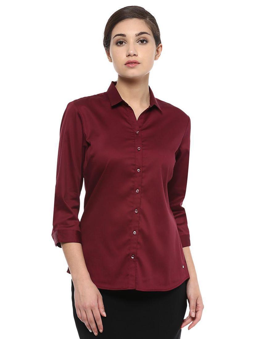 maroon formal shirt - 15890453 - Zoom Image - 1