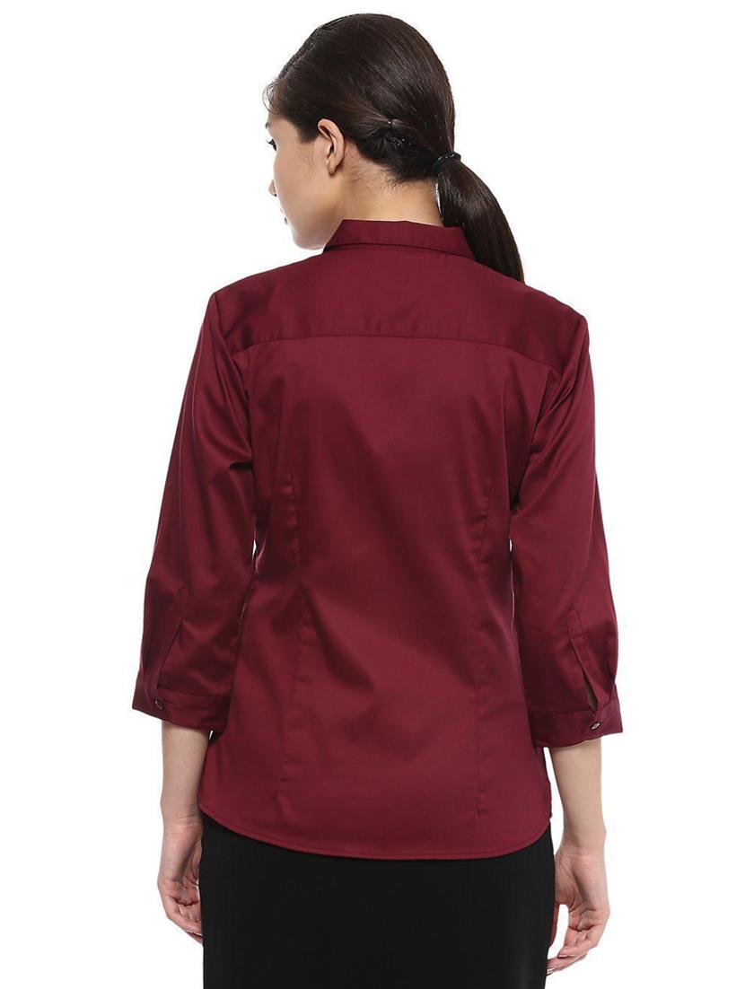 maroon formal shirt - 15890453 - Zoom Image - 2
