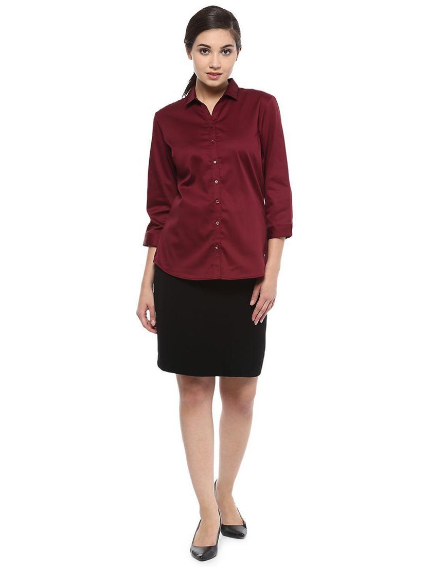 maroon formal shirt - 15890453 - Zoom Image - 3