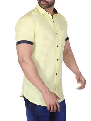 yellow solid casual shirt - 15890547 - Standard Image - 2