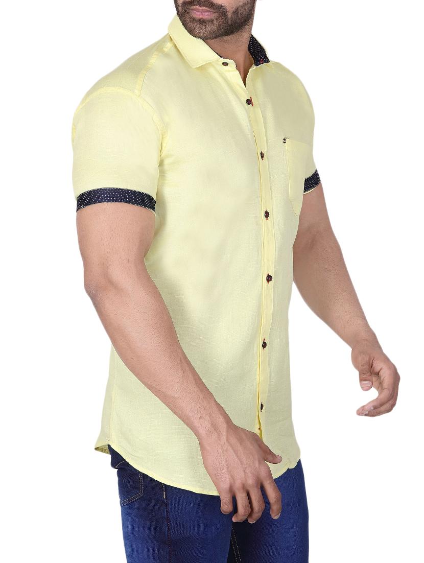 yellow solid casual shirt - 15890547 - Zoom Image - 2