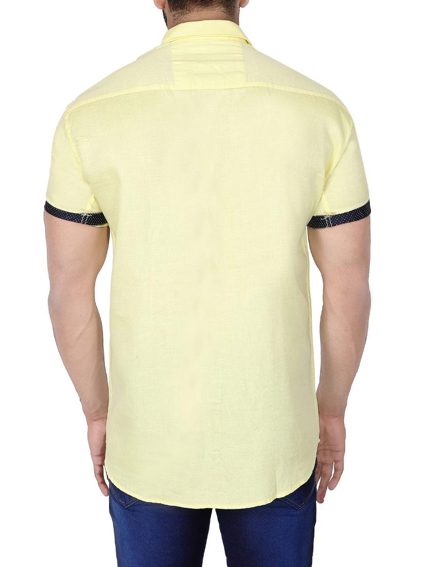 yellow solid casual shirt - 15890547 - Zoom Image - 3
