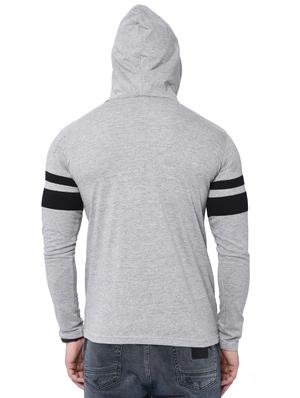 grey taped hooded t-shirt - 15890612 - Standard Image - 3