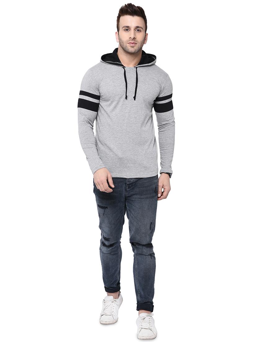 grey taped hooded t-shirt - 15890612 - Zoom Image - 4