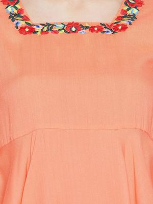bell sleeved tie back embroidered top - 15891793 - Standard Image - 5