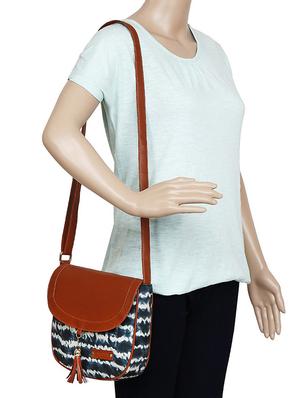 blue canvas regular sling bag - 15892631 - Standard Image - 5