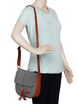 black striped regular sling bag - 15892711 - Standard Image - 5