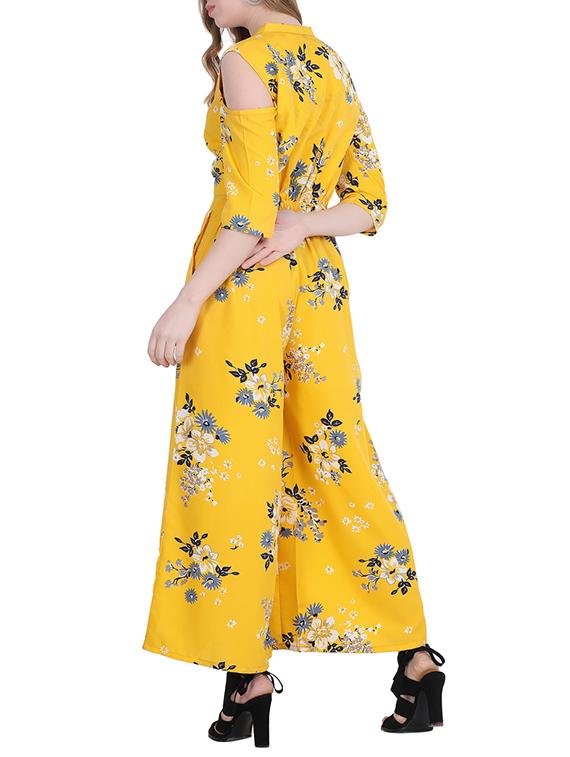 cold shoulder floral jumpsuit - 15892770 - Zoom Image - 3