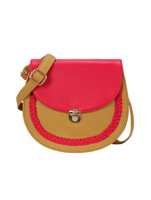 beige leatherette (pu) regular sling bag - 15893319 - Standard Image - 1