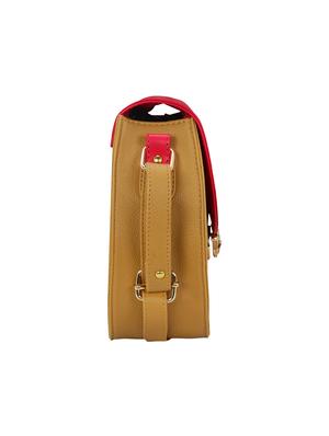 beige leatherette (pu) regular sling bag - 15893319 - Standard Image - 4