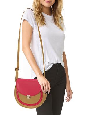 beige leatherette (pu) regular sling bag - 15893319 - Standard Image - 5