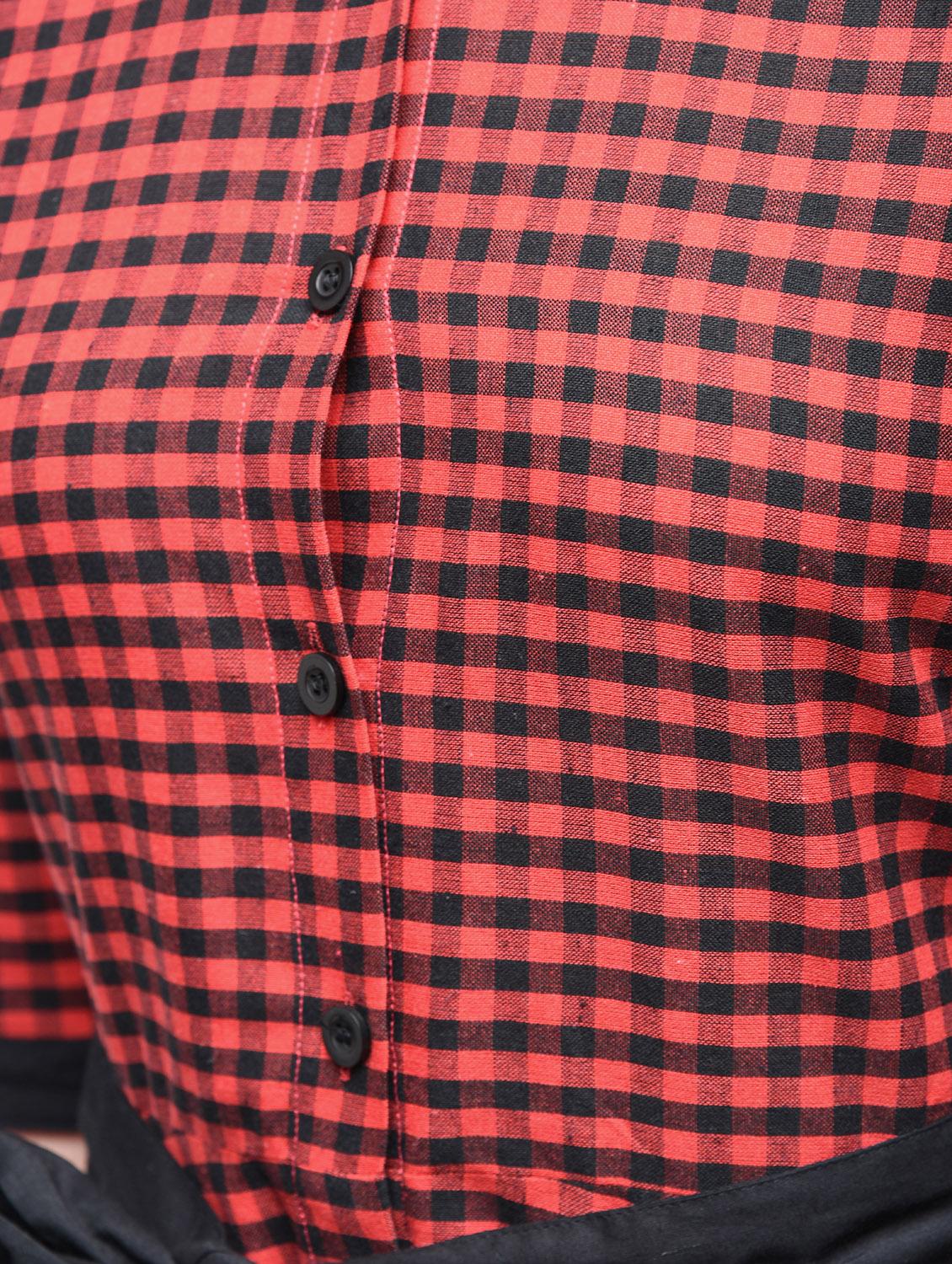 asymmetric tie belted checkered dress - 15894126 - Zoom Image - 6